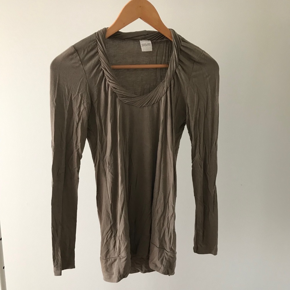 Bought in Rome, Italy.  Taupe/dark tan top
